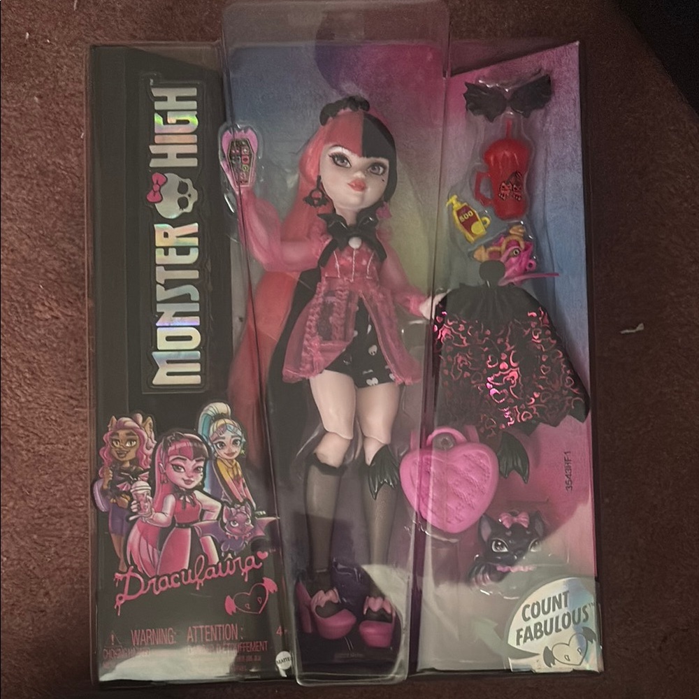 Monster High Pink and Black Fashion Doll with Accessories